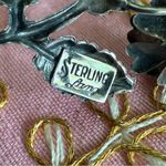 Vintage Mid Century Lang Sterling Single Rose Brooch Pin Antique Jewelry Silver Photo 4