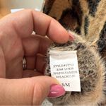 Altar'd State Oversized Cheetah Animal Print Mohair Eyelash Fuzzy Sweater Crew Photo 4