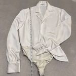 Babaton Women's Bodysuit Long Sleeve Beige Double Layer Front Size XS Photo 12