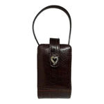 Brighton  Cell‎ Phone Holder Brown Pebble Leather with Croc Trim Wrist Strap​​​ Photo 7