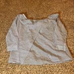 BCBGeneration  Women's Blue White Striped Off Shoulder‎ Blouse Size Small Photo 4