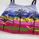NEW Salinas M Runway High Neck Bikini Set MultiColor Palm Birds Swim Top Bottom Blue Size M Photo 3
