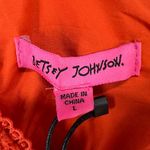 Betsey Johnson  Mini Dress Womens L Orange Crochet Lace Ruffle Hem Boho Flirty Photo 9