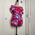 Jessica Simpson Norah Red Blossom Floral Ruffled Stretch Romper Size XS Photo 11