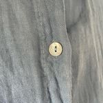 Linen 100% Italian Blue Long Sleeve Button Down Dress Cover Up M/L Size M Photo 1