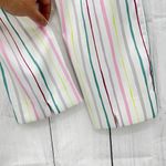 Badgley Mischka US 10 White Pastel Striped Crop Pants High Waist Photo 6