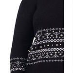CeCe Fair Isle Jersey Knit Crew Neck Dropped Long Sleeve Pullover Sweater Photo 2