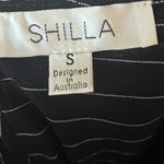 Shilla  Chic Black Striped Women's Sz S‎ Blouse Business Casual Office Neutral Photo 3
