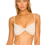 l*space L* Shimmer Ringo Bikini Top in Bone Cream Size Small NWT Photo 0