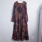 Baltic Born Bowman Black Floral Deep V Long Sleeve Maxi Dress Photo 4