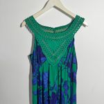 Anthropologie EDME & ESYLLTE Dress Women Floral Embroidered Chiffon Max Wedding Blue Size 4 Photo 2