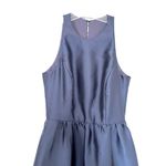 Alfred Sung  D707 Blue Satin Halter Jewel Neck Bridesmaid  Gown size 2 Photo 5