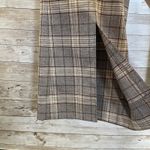 Gianni Bini NWT‎  Womens 12 Pants Alora Brown Beige Plaid Split Flat Front Y2K Photo 6