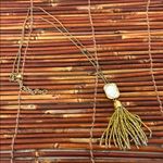 J.Crew  Gold  Beaded Tassel Necklace 28”-33” Photo 2