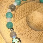 Handmade  Abalone Rose Quartz Moonstone Labradorite Quartzite Hematite Bracelet Photo 3