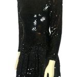 Vintage Sexy black Sequence and beaded long sleeved dress size 6 Photo 0