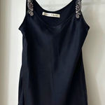 Vintage Graham & Spencer Black Silk Rhinestone Cami Top, Size S Photo 0
