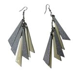 Retro Y2K Dangle Earrings Women Silver Cream Glitter Triangular Drop u Fashion J Photo 0