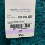 St John's Bay Quarter Zip Pullover‎ Sweater Cadium Green Black [Size4X] NWT Size 4X Photo 2