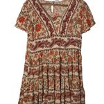 BILA Short Babydoll Dress Women Size XS Paisley BOHO Gypsy Festival Western Orange Photo 0