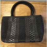 The Sak Elliott Lucca Knit Purse Black/Brown Crochet Zip Close Small Hand Bag Photo 0
