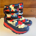 COGA Womens size 36 (US 6) Quilted Camo / Faux Fur Lined Winter Boots Blue Photo 0