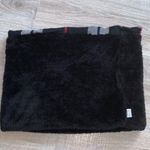 Black plaid soft plush scarf fleece neck warmer gaiter Photo 1