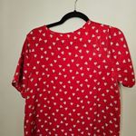 Bobeau Sleepwear Dress Nightie V-Neck Red Gray White Heart Print Comfy Valentine Photo 4