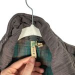 Free People Rugged Trench Coat Grey Plaid Double Breasted Boho Womens Small FLAW Photo 3