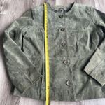 Coldwater Creek Vintage 90s  Olive Green Suede Leather Jacket Blazer Casual L‎ Photo 2