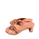 Caslon  Sandals Size 7 Coral Leather Crisscross Open Toe Block Summer Heels‎ Photo 2