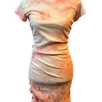 White Fox Boutique NWT  weekend dreaming ribbed dress in peach tie dye sz L Photo 1