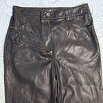 7 For All Mankind  High Rise Vegan Leather Straight Pants Black Sz Small 💚 Photo 4
