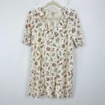 Madewell  Ruffle Button Front Trapeze Dress Floral Reef Cream Relaxed XS NWT Photo 6