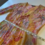 LeTarte embelished tropical swim cover cardigan top, cotton, pastel colors, S/M Size M Photo 5