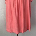 Splendid Splended Linen Blend Coral Split neck Top, Sz Medium Photo 7