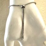 Faux diamond infinity link adjustable tennis bracelet Silver Photo 2