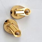 Vintage Gold Tone Black Teardrop Clip Photo 5