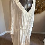 Pink Lily  Cream Cover Up With Draw Strings at waist Size XL Photo 1