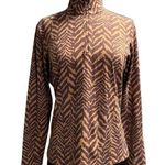 J. McLaughlin  Women’s Brown Zebra Print Quarter Zip Top Photo 0