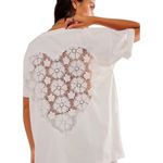 Daydreamer Lace Heart Tee Size M New with Tag MSRP $88 Sold Out on Free People Photo 0