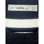 ZARA  Soft Knit Striped Short Sleeve Crew Neck S Sweater Black Blue White #2102 Photo 3