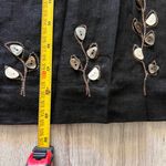 Vintage Embroidered Linen Blend Embellished with Shells Black Maxi Dress Size 8 Photo 7