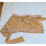 IEENA for Mac Duggal Gold Sequin One Shoulder Ruched Mini Dress Size 8 Photo 9