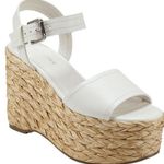 Marc Fisher Burian Ivory Faux Leather Platform Wedge Sandals Shoes NWOB size 10 Photo 0