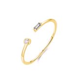 Boutique Dainty 14k Gold Filled‎ Baguette Solitaire Diamond Simulant Ring Photo 0