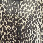 Talbots  Size 6 Black Tan NWT Leopard Print Cover Up Dress Chiffon V Neck Photo 4