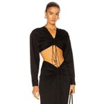 Christopher Esber Ruched Crop Shirt in Black AUS 12 US 8 New Womens Blouse Top Photo 3