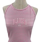 Ellesse Fonti Dress Mini Open Strappy Back Gingham Pink White Size US 10 Photo 4