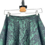 Torn By Ronny Kobo Green & Black Lace Flared Skirt Size Small Photo 1